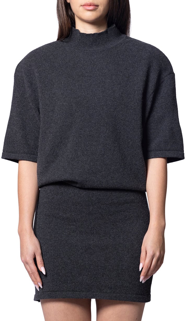 Jacquemus LA ROBE MAILLE CASTAGNA DARK GREY Grijs