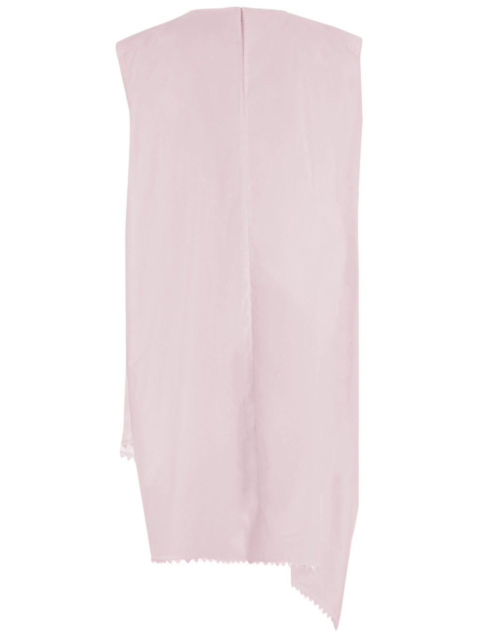 Jacquemus Asymmetrical Layered Cotton Dress with Mandarin Collar Neutraal