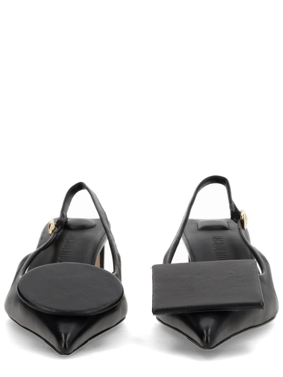 Jacquemus Les Slingbacks Duelo Lamb Leather Pumps Zwart