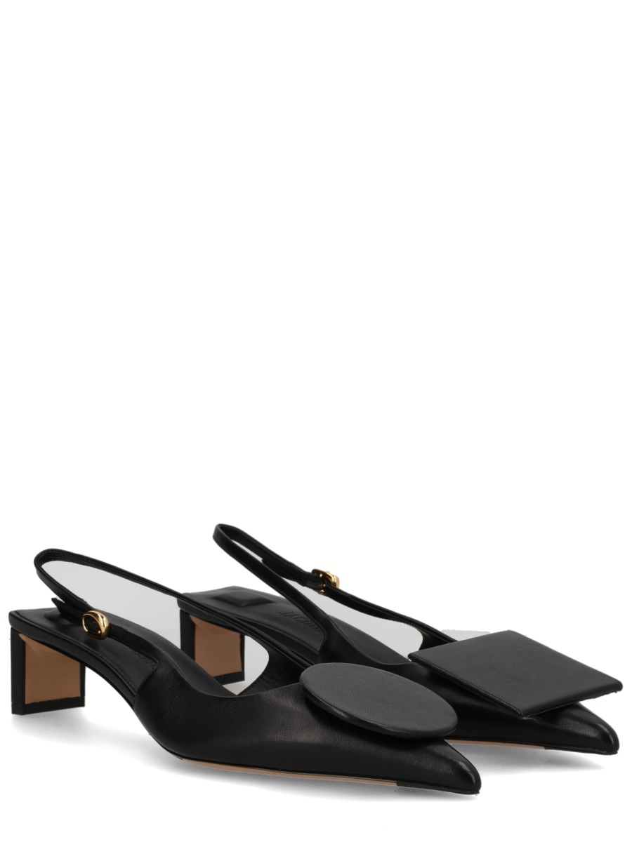 Jacquemus Les Slingbacks Duelo Lamb Leather Pumps Zwart