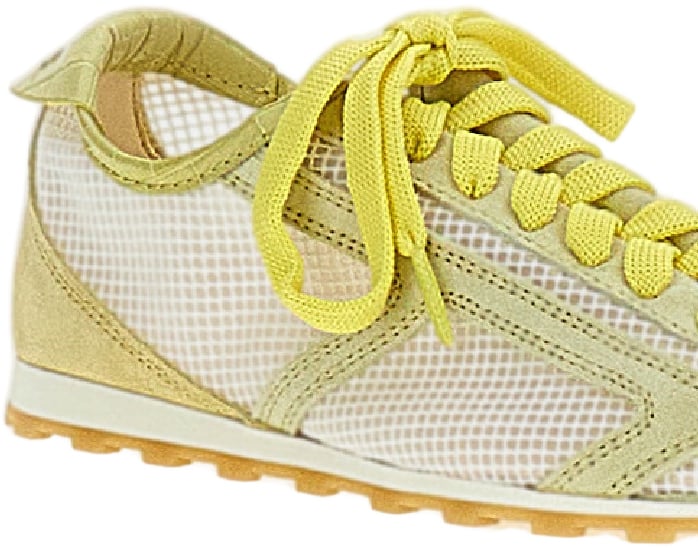 Jacquemus Yellow Les Tennis Mesh Leather Sneakers Geel