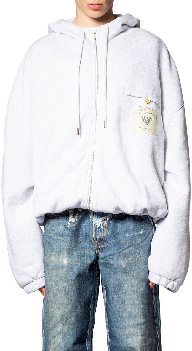 Jacquemus LE HOODIE TORNEO ROSEMARY LABEL GREY Grijs