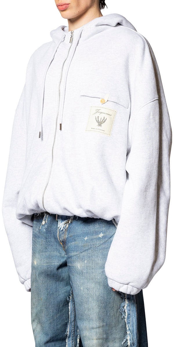 Jacquemus LE HOODIE TORNEO ROSEMARY LABEL GREY Grijs