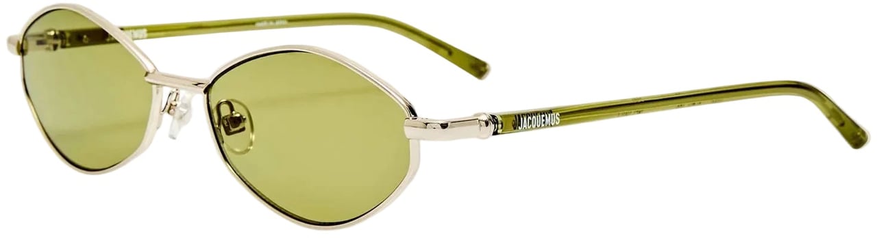 Jacquemus SUNGLASSES SILVER/ KHAKI/ KHAKI Groen