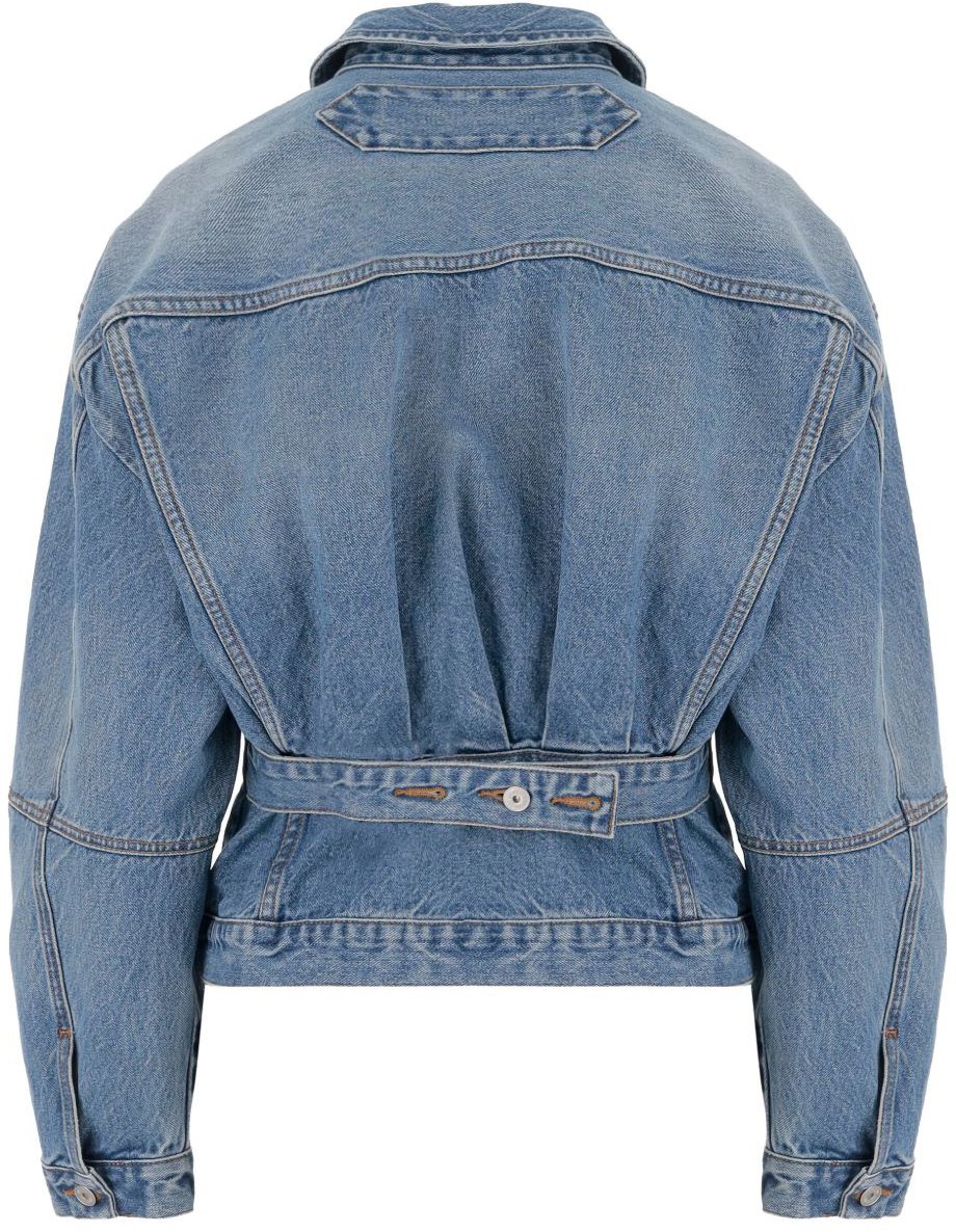 Jacquemus Blue De-Nimes Structured Seams Cotton Denim Jacket Blauw
