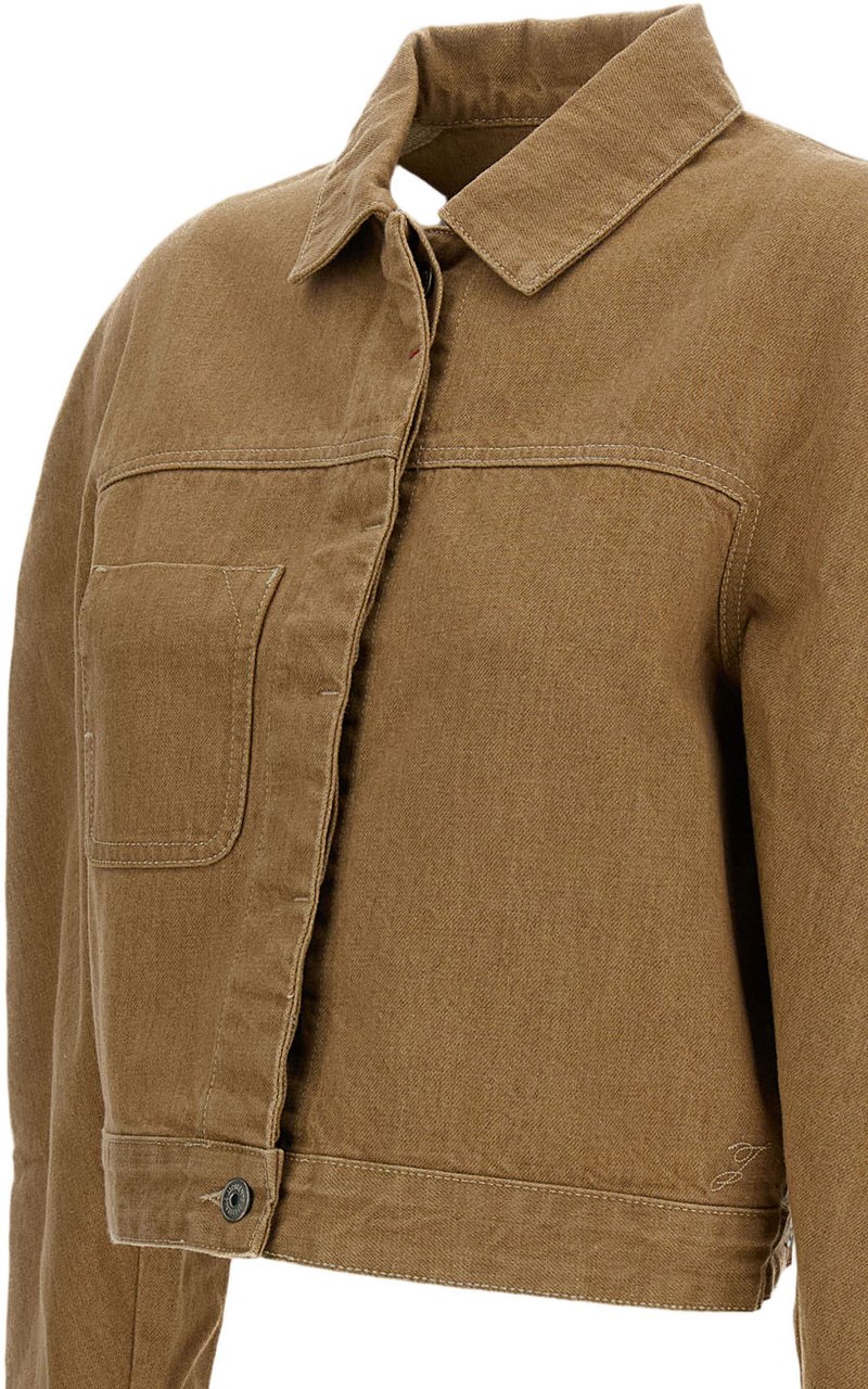 Jacquemus Ovalo Cotton Cargo Cropped Jacket Bruin