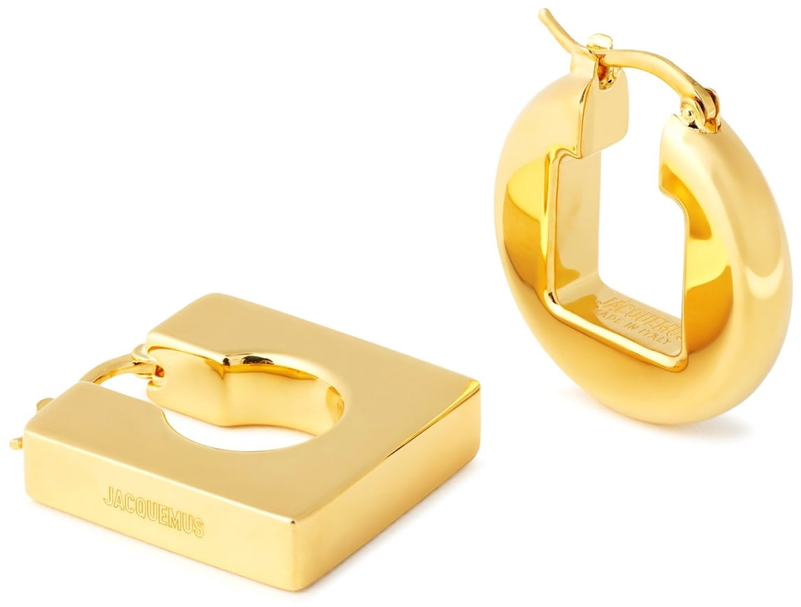 Jacquemus Boucles Rond Carre Earrings Goud