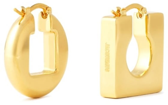 Jacquemus Boucles Rond Carre Earrings Goud