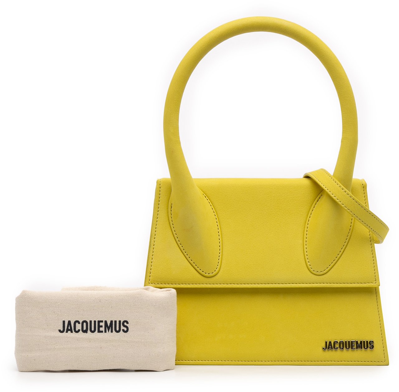 Jacquemus Leather Le Grand Chiquito Geel