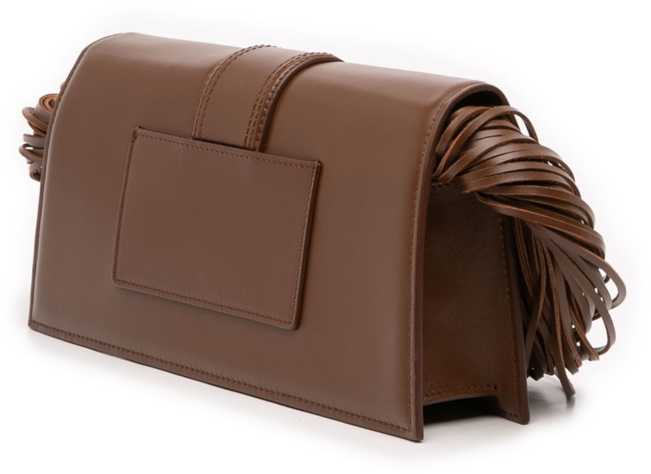 Jacquemus Leather Le Bambino Long Ficiu Bruin