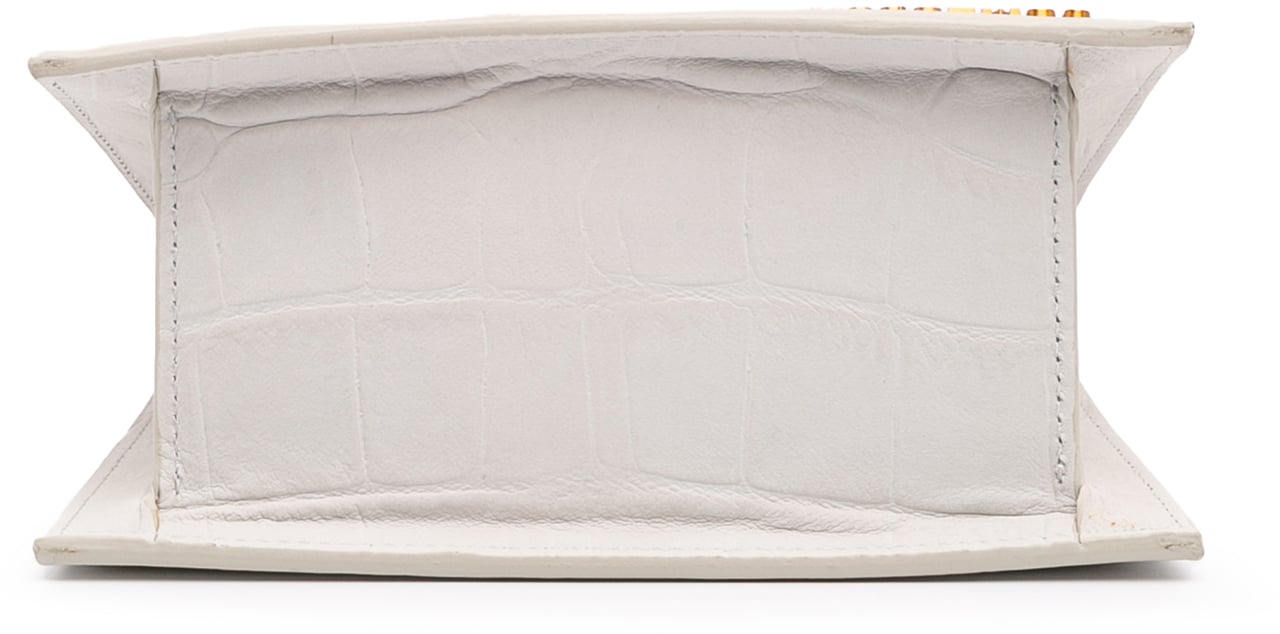 Jacquemus Croc Embossed Calfskin Le Chiquito Moyen Wit