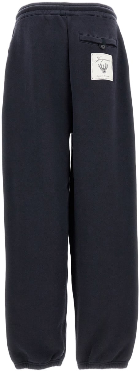 Jacquemus Mottled Cotton Fleece Relaxed Fit Jogging Trousers Blauw