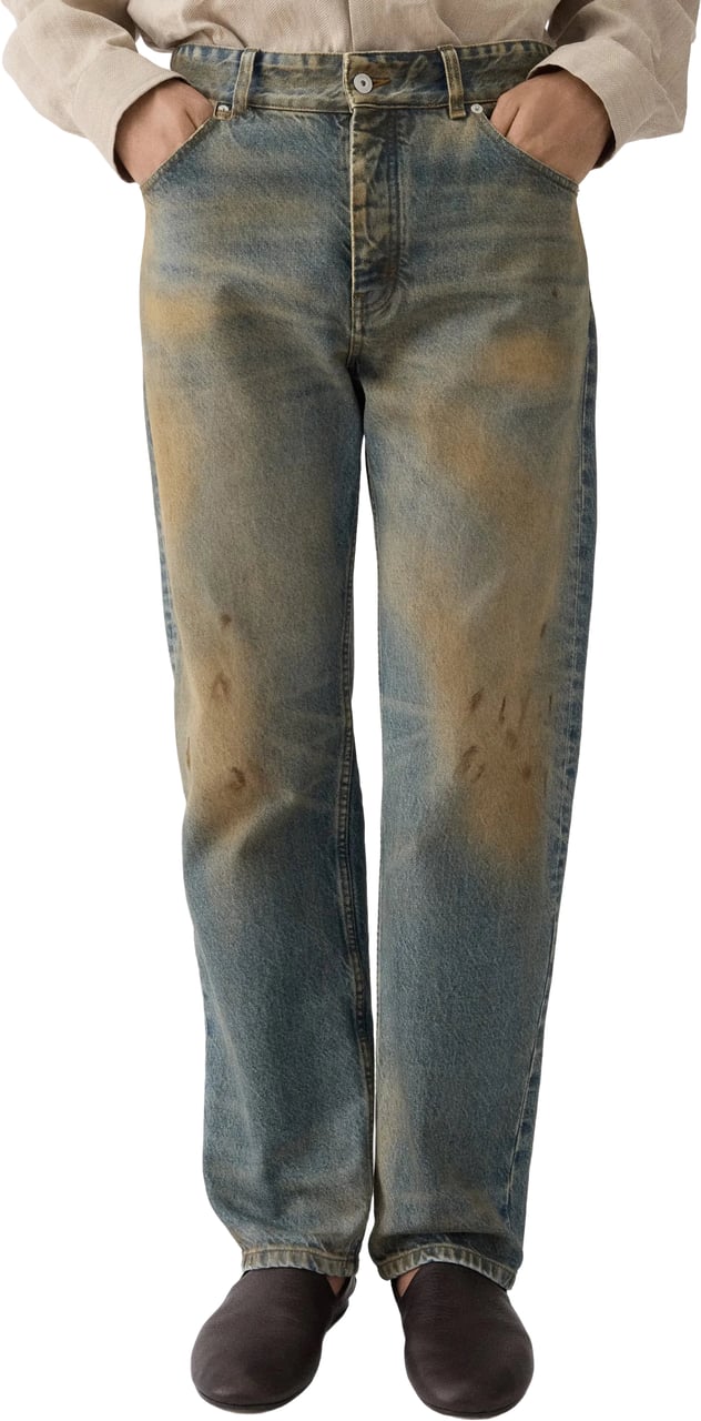 Jacquemus LE DE-NIMES BERGER DISTRESSED BLUE/TABAC Blauw