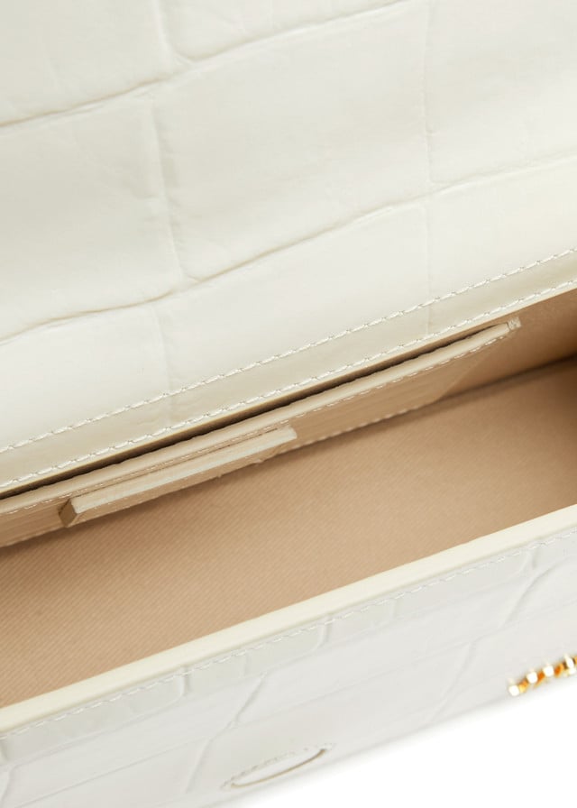 Jacquemus Jacquemus Le Bambino Top Handle Flap Bag Crocodile Embossed Leather Grand Wit