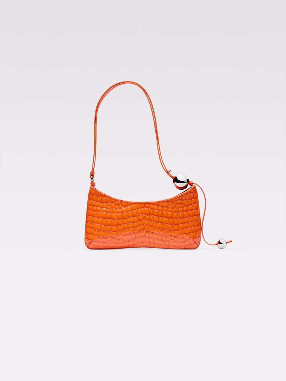 Jacquemus Jacquemus Le Bisou Perle Shoulder Bag Leather small Oranje