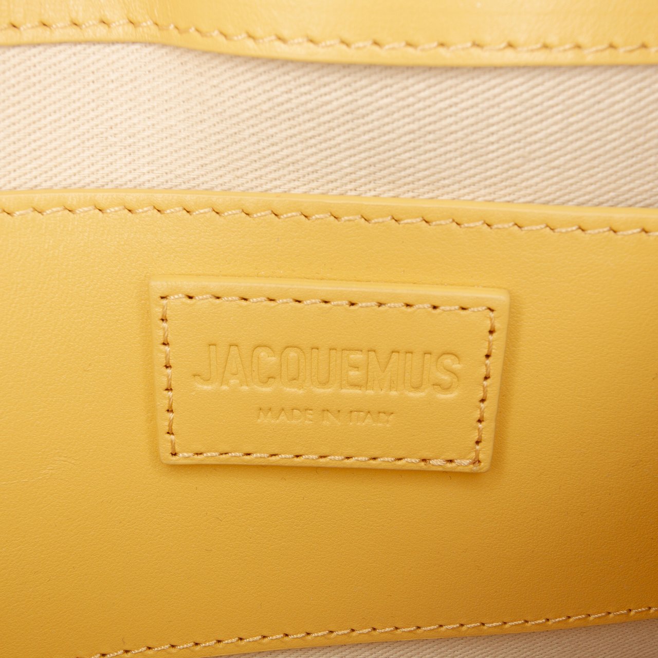 Jacquemus Leather Le Bambino Long Geel