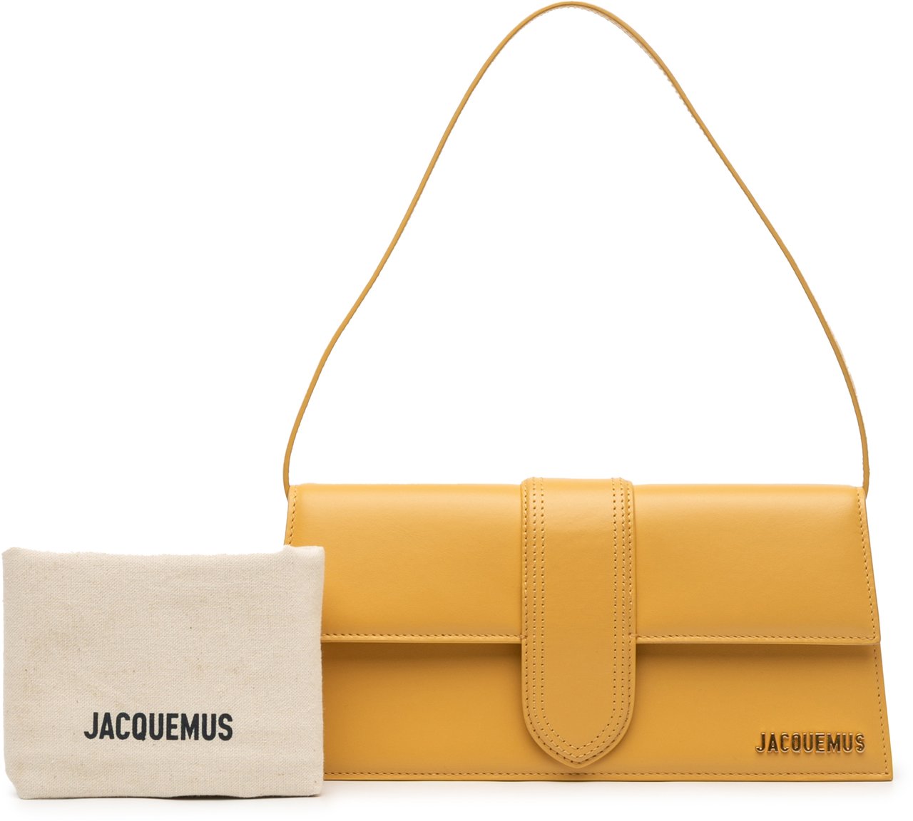 Jacquemus Leather Le Bambino Long Geel