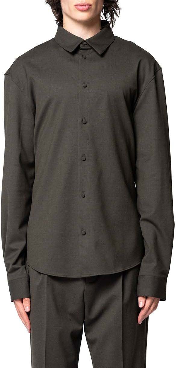 Jacquemus LA CHEMISE MONDANI DARK KHAKI Donkergroen