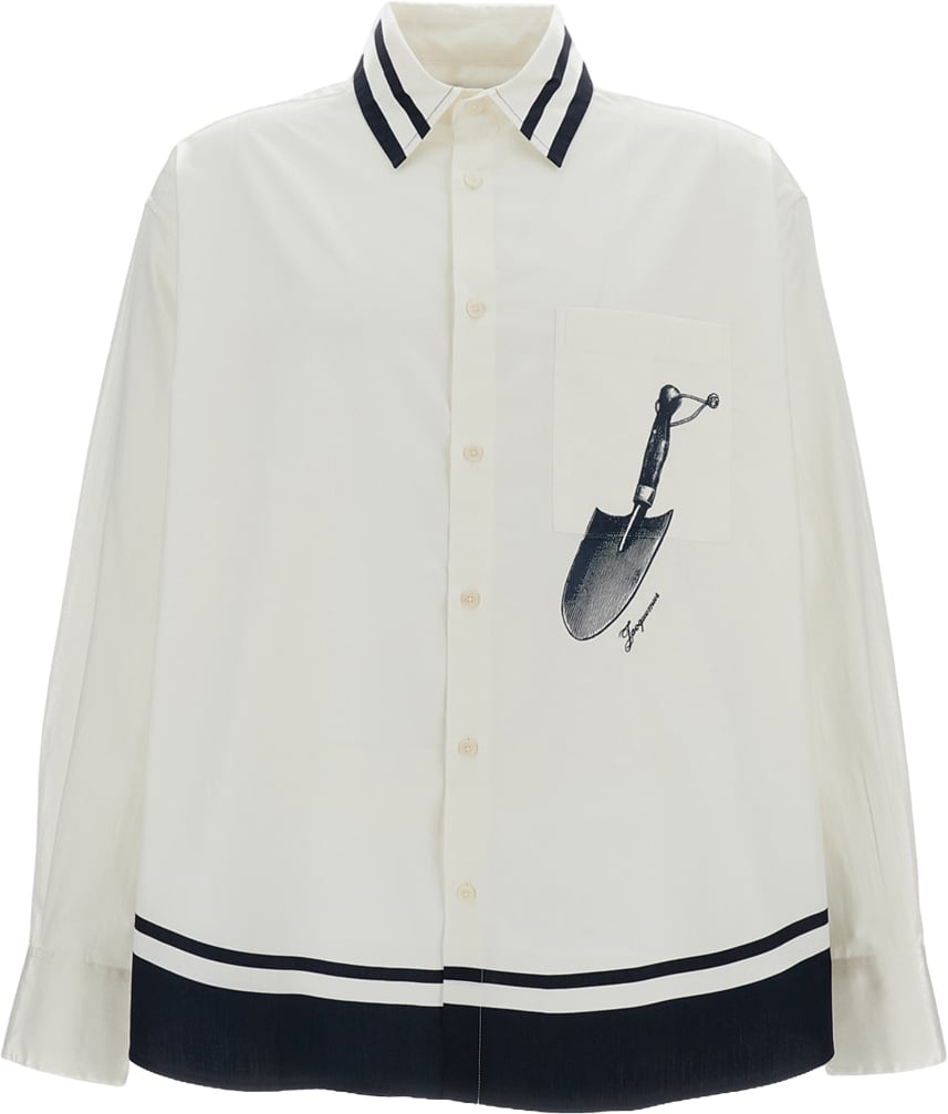 Jacquemus White Blue Camargue Cotton Shirt Wit