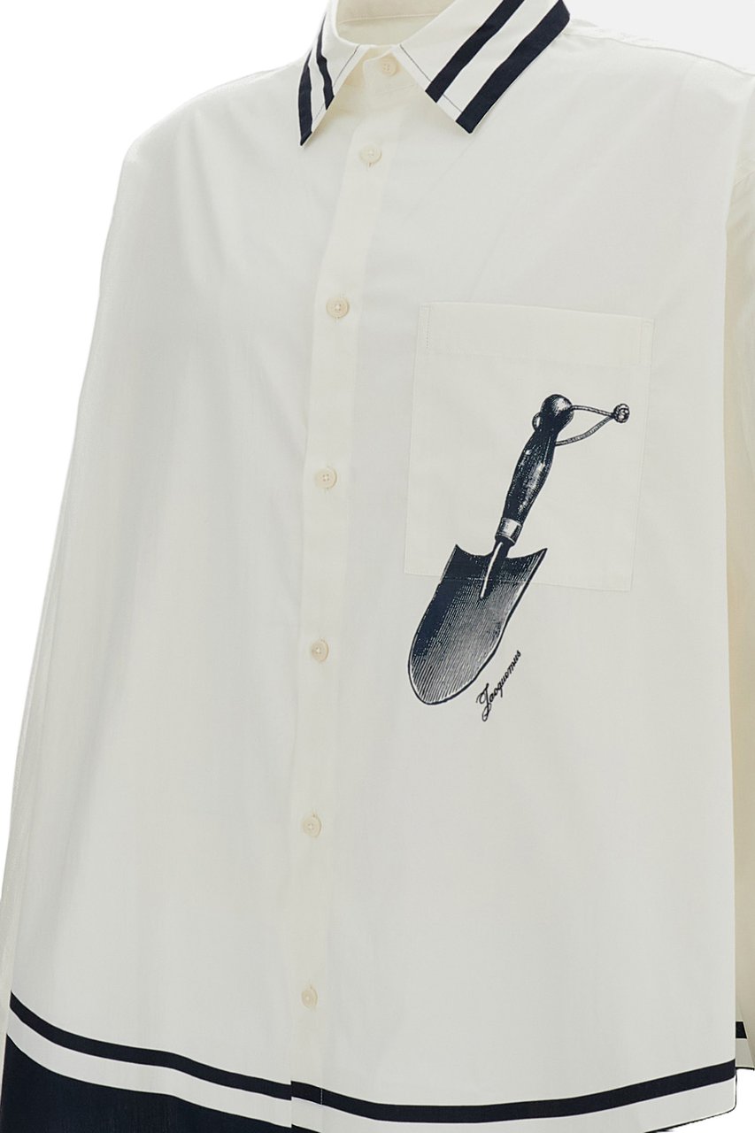 Jacquemus White Blue Camargue Cotton Shirt Wit