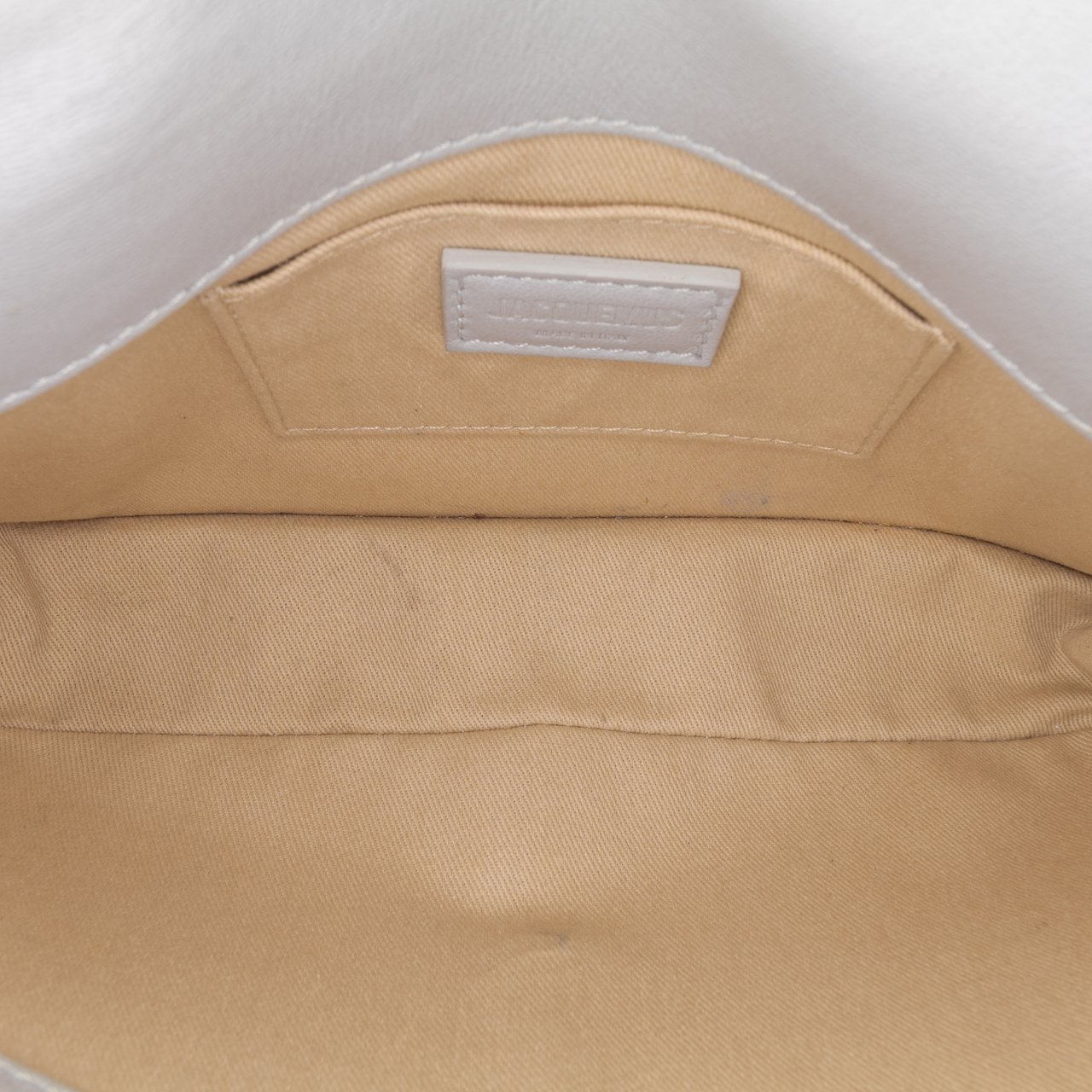 Jacquemus Mini Canvas and Leather Le Messageru Crossbody Grijs