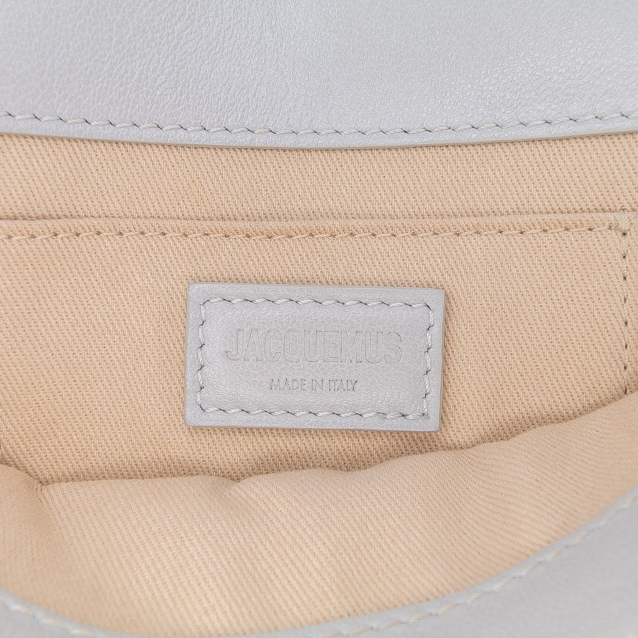 Jacquemus Mini Canvas and Leather Le Messageru Crossbody Grijs