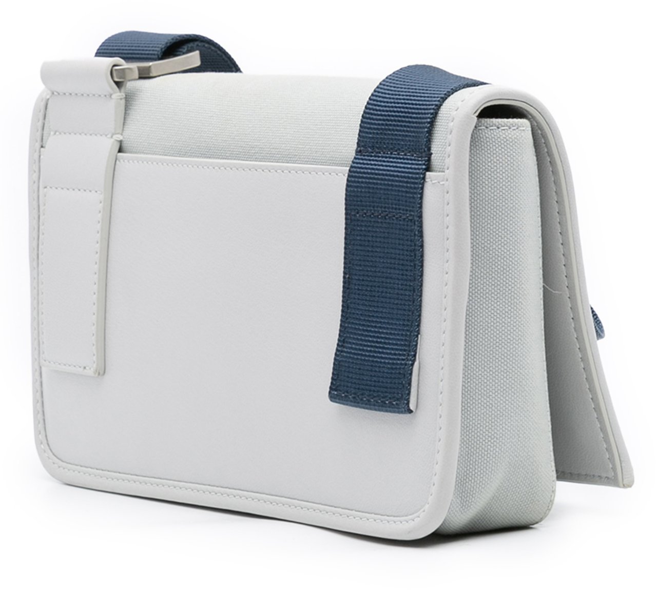 Jacquemus Mini Canvas and Leather Le Messageru Crossbody Grijs