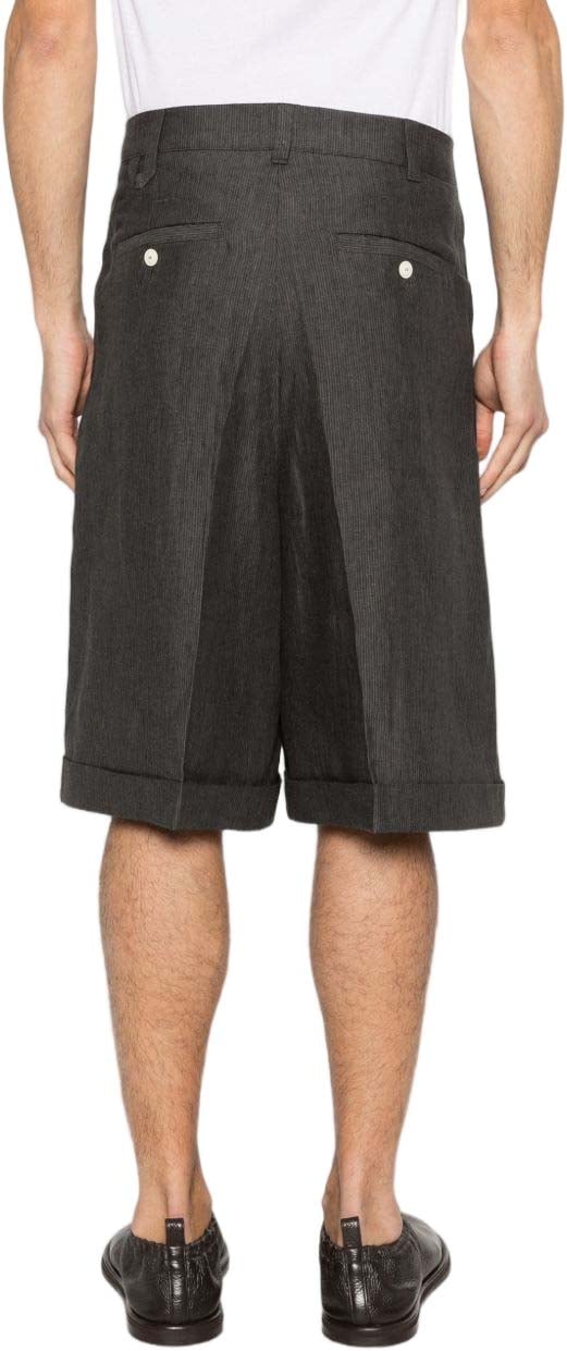 Jacquemus Neutrals Cotton Loose Front-Pleat Shorts Zwart