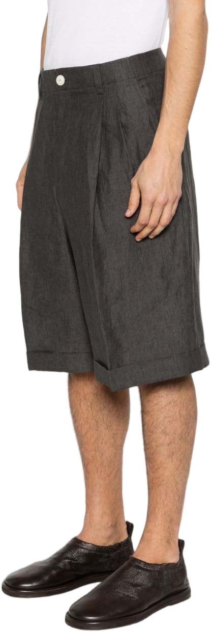 Jacquemus Neutrals Cotton Loose Front-Pleat Shorts Zwart