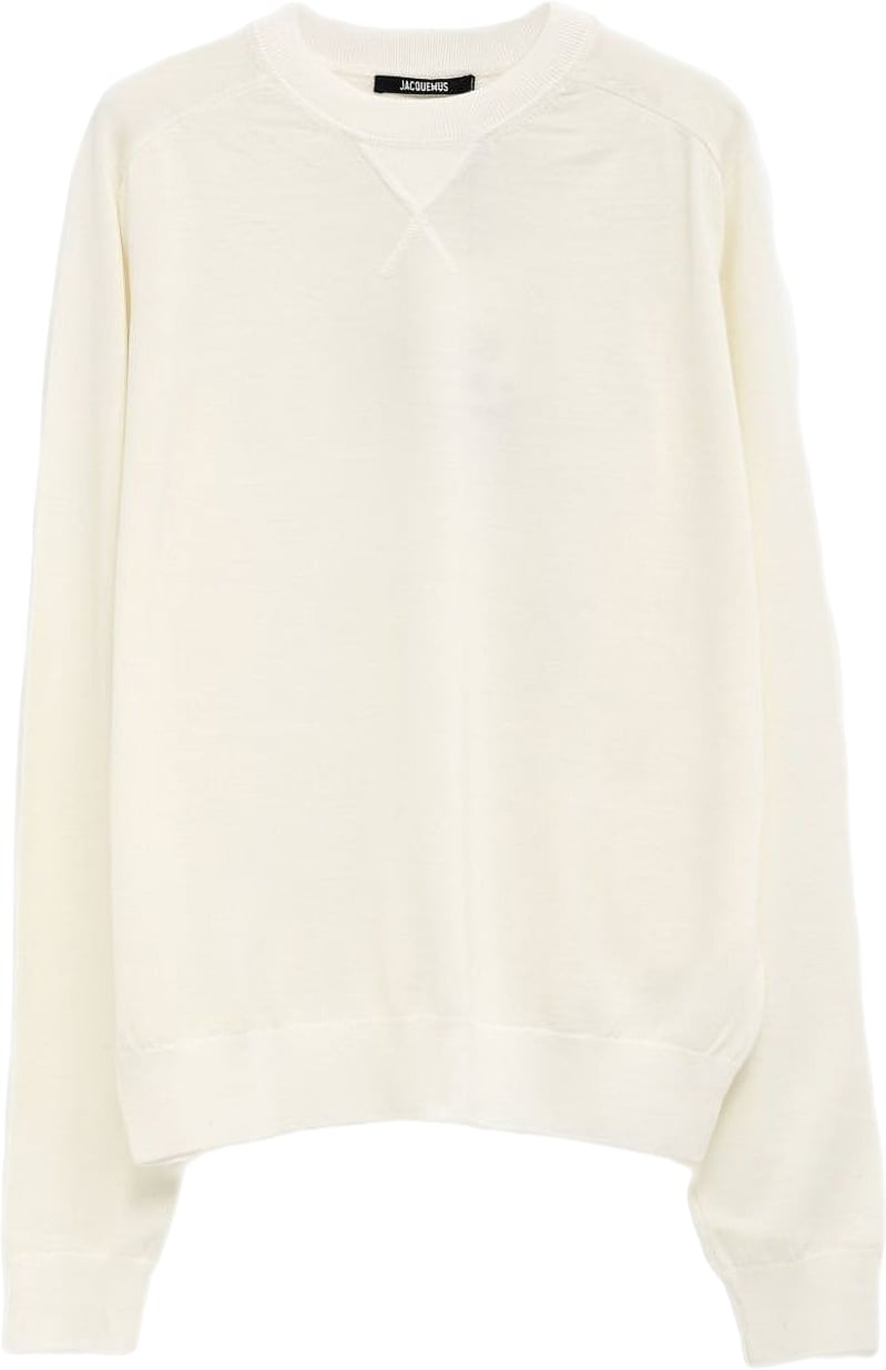 Jacquemus Off-White Crew Neck Sweater Wit