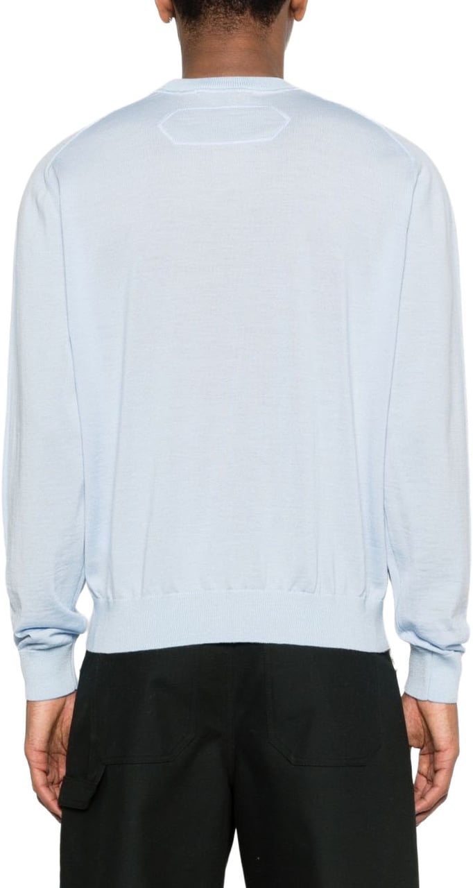 Jacquemus Blue Logo Crew Neck Sweater Blauw