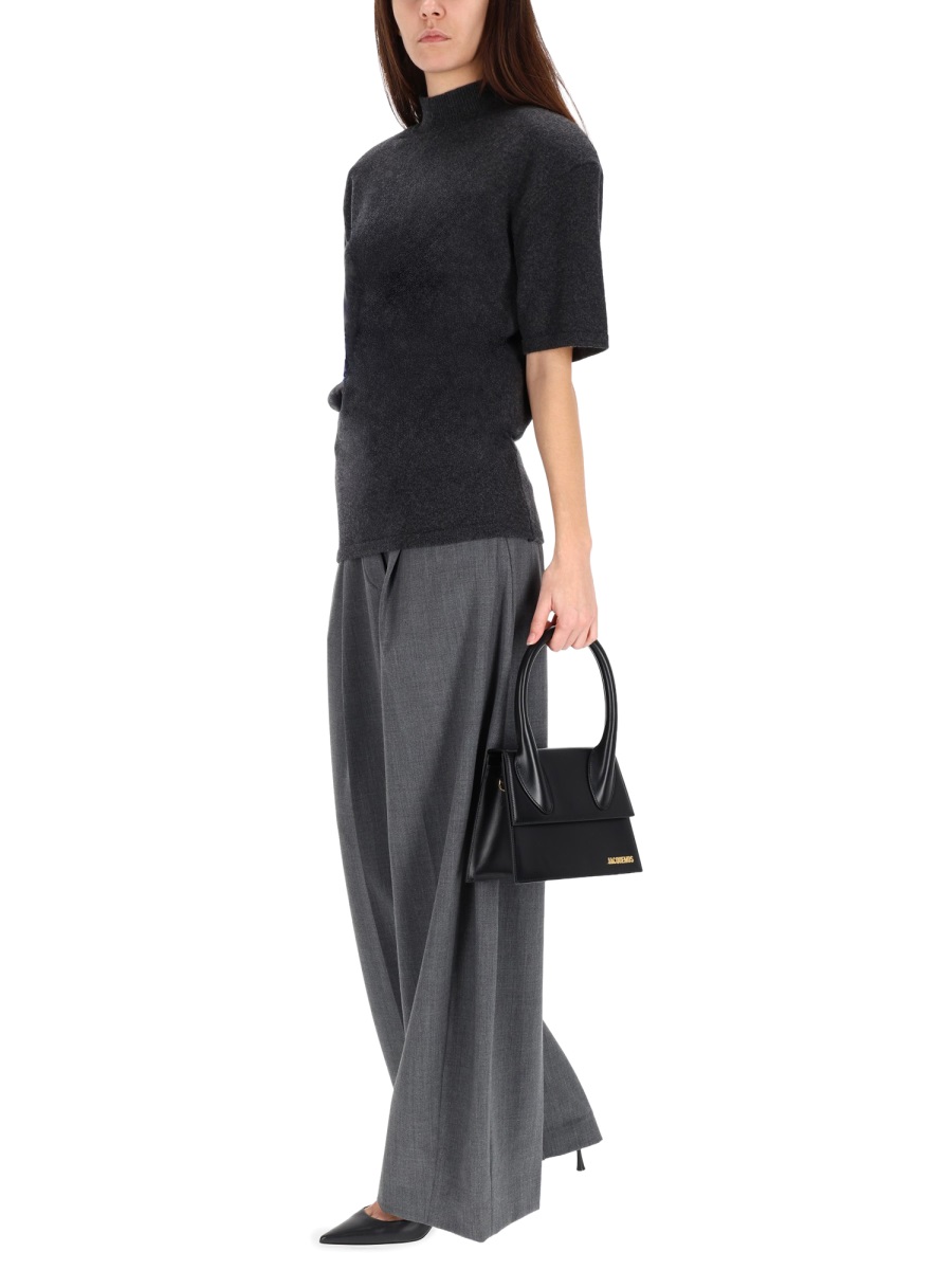 Jacquemus Grey High Neck Sweater Zwart