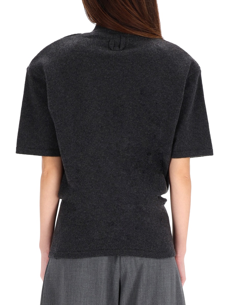 Jacquemus Grey High Neck Sweater Zwart