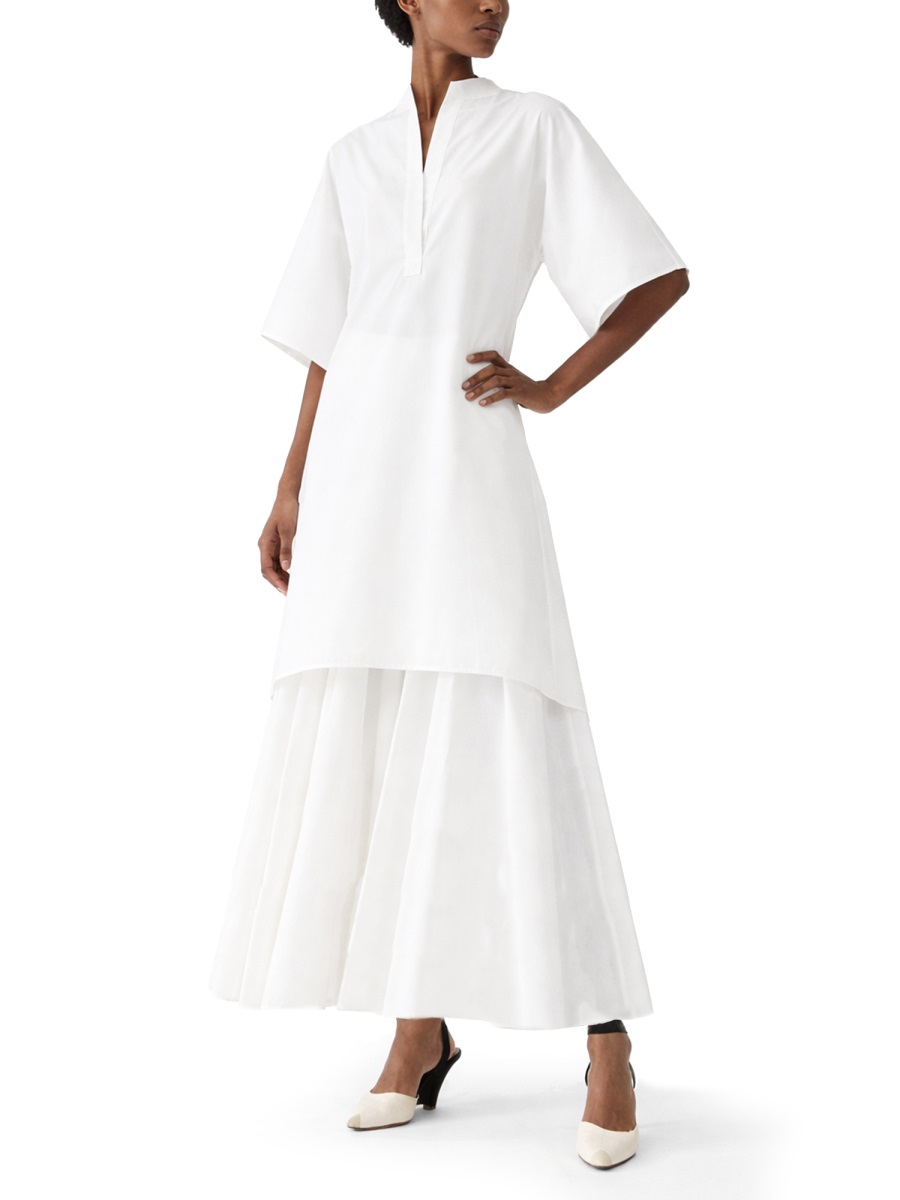 Jacquemus Moisson Oversized Asymmetrical Hem Tunic Shirt Wit