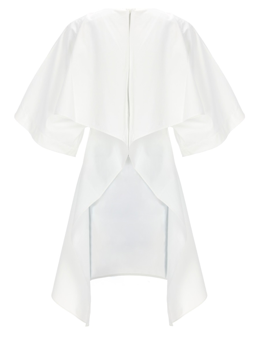 Jacquemus Moisson Oversized Asymmetrical Hem Tunic Shirt Wit