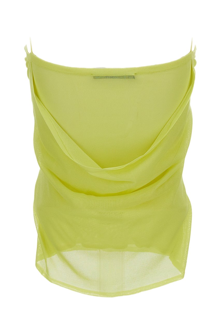 Jacquemus Textured Polka Dot Draped Tank Top by Jacquemus Geel