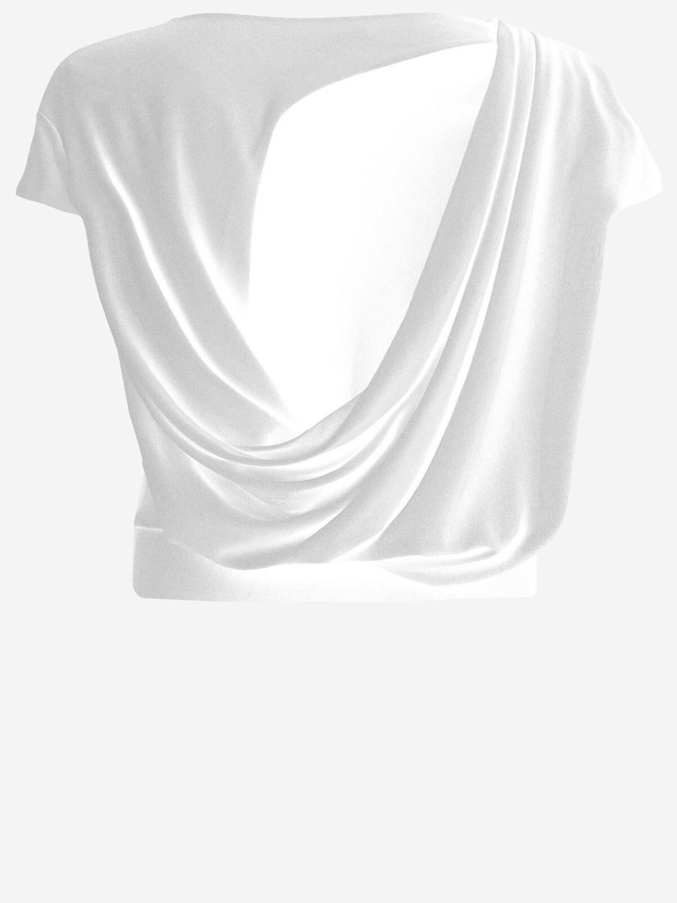 Jacquemus Flowing Draped Back T-Shirt in Viscose Jersey Wit