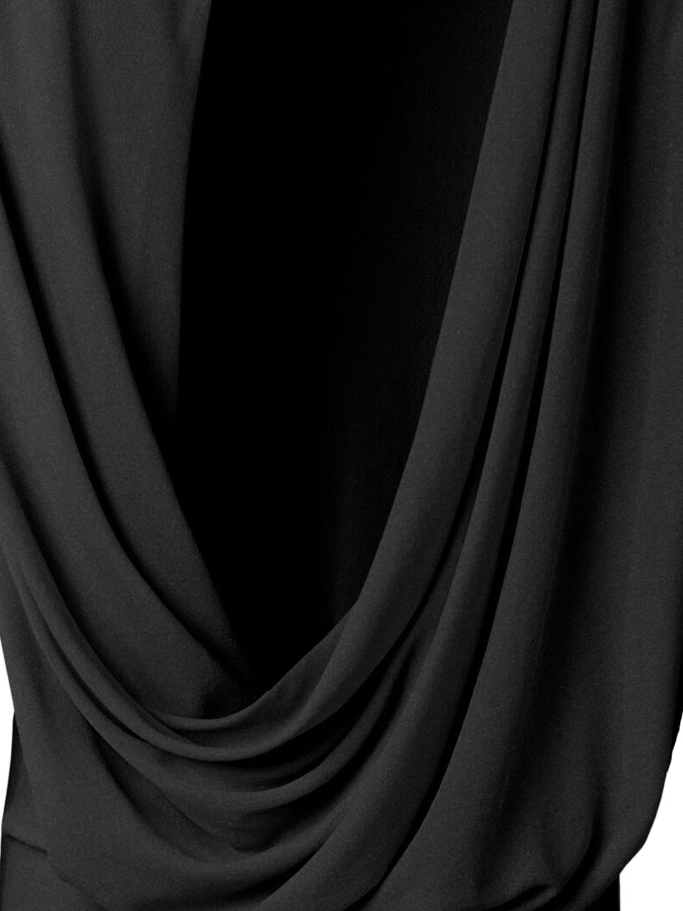 Jacquemus Flowing Draped Black Viscose-Blend T-Shirt with Cut-Out Detail Zwart