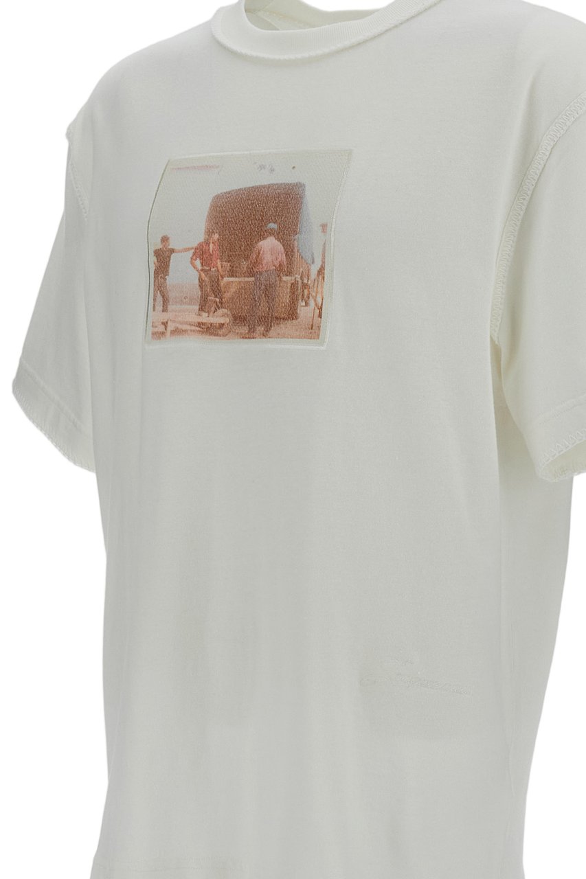 Jacquemus White Photographic Print Cotton-Blend T-Shirt Wit