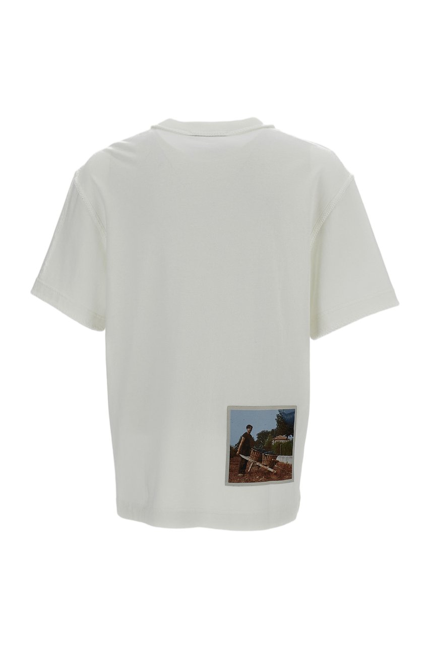 Jacquemus White Photographic Print Cotton-Blend T-Shirt Wit