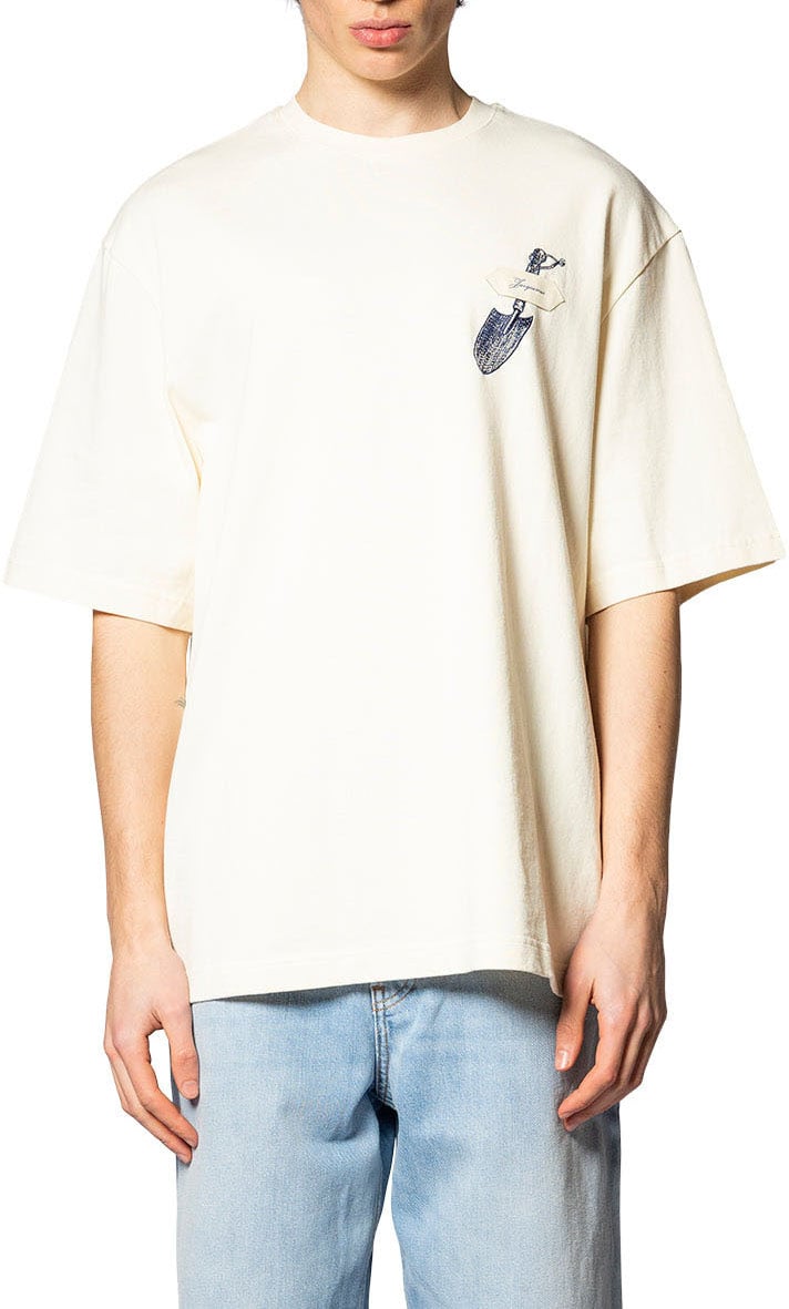 Jacquemus LE TSHIRT PELLE EMBROIDERED SHOVEL OFF-WH Beige