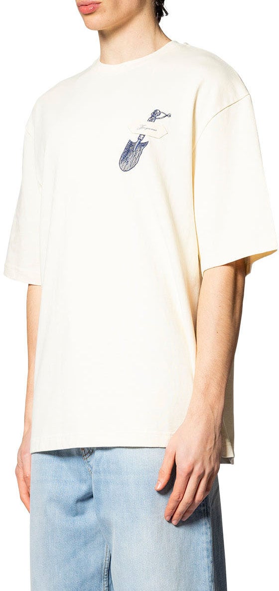 Jacquemus LE TSHIRT PELLE EMBROIDERED SHOVEL OFF-WH Beige
