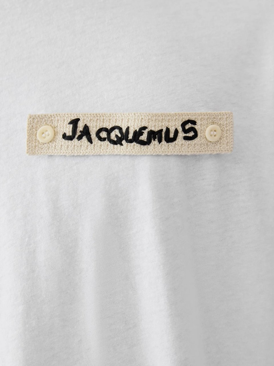 Jacquemus Beige Silk and Nylon Knit T-Shirt Wit