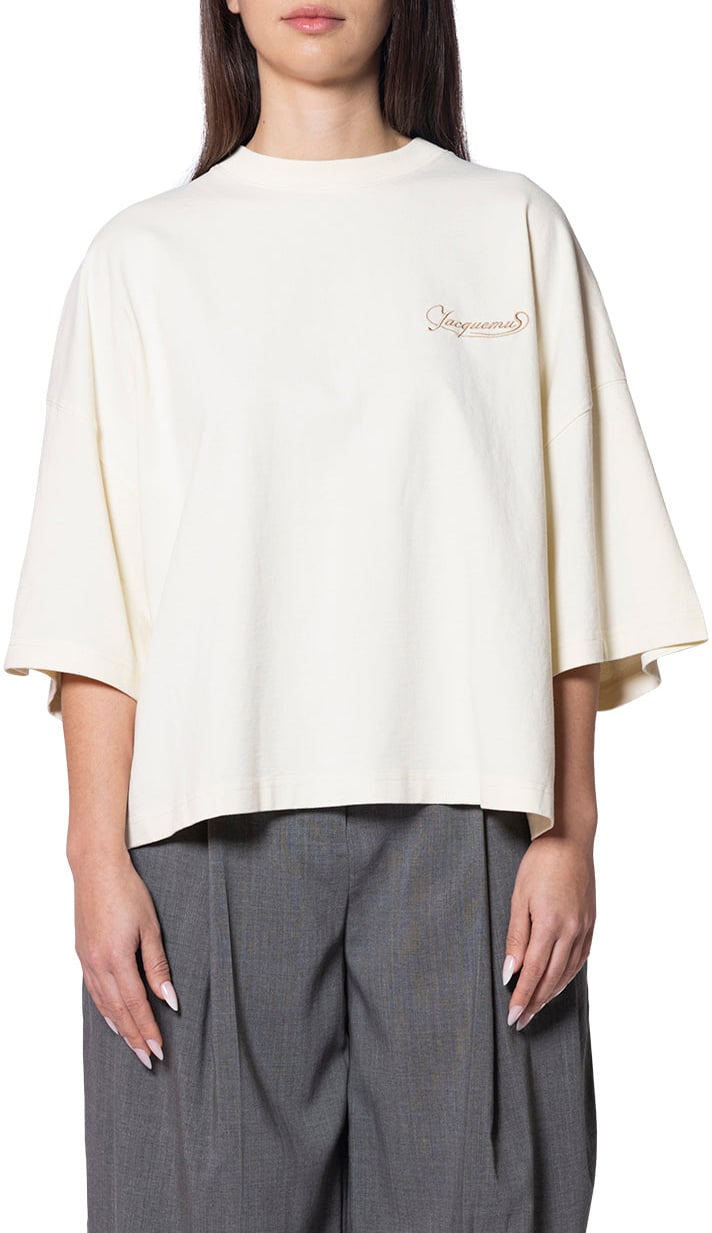 Jacquemus LE TSHIRT CORTO UNI CLUB BEIGE Beige