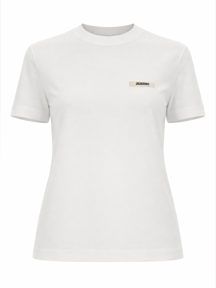 Jacquemus Boxy Silk-Nylon Blend Top with Subtle Logo Wit