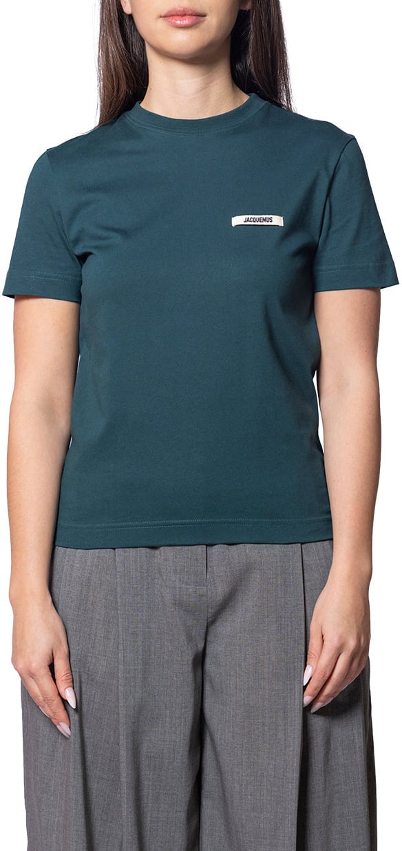Jacquemus LE TSHIRT GROS GRAIN MC DARK GREEN Groen