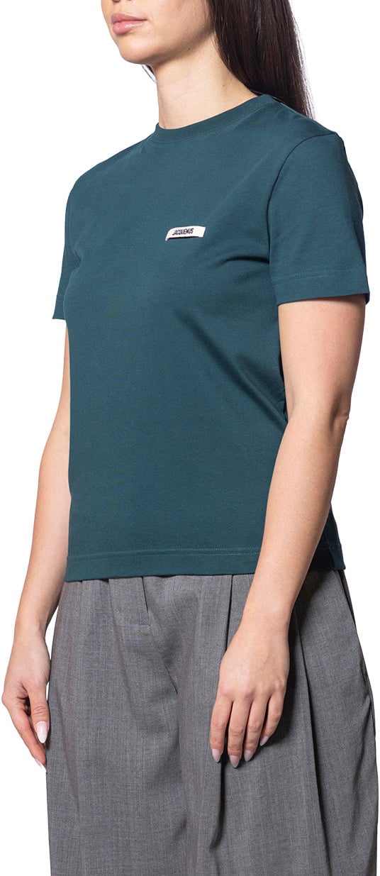 Jacquemus LE TSHIRT GROS GRAIN MC DARK GREEN Groen