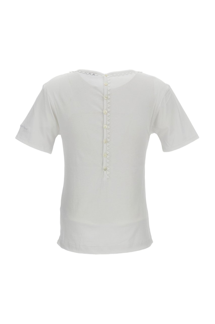 Jacquemus Short-Sleeved Cotton T-Shirt with Passementerie Trim and Embroidered Logo Wit