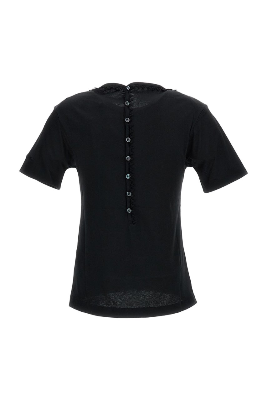 Jacquemus Short-Sleeved T-Shirt with Passementerie Trim and Embroidered Logo Zwart