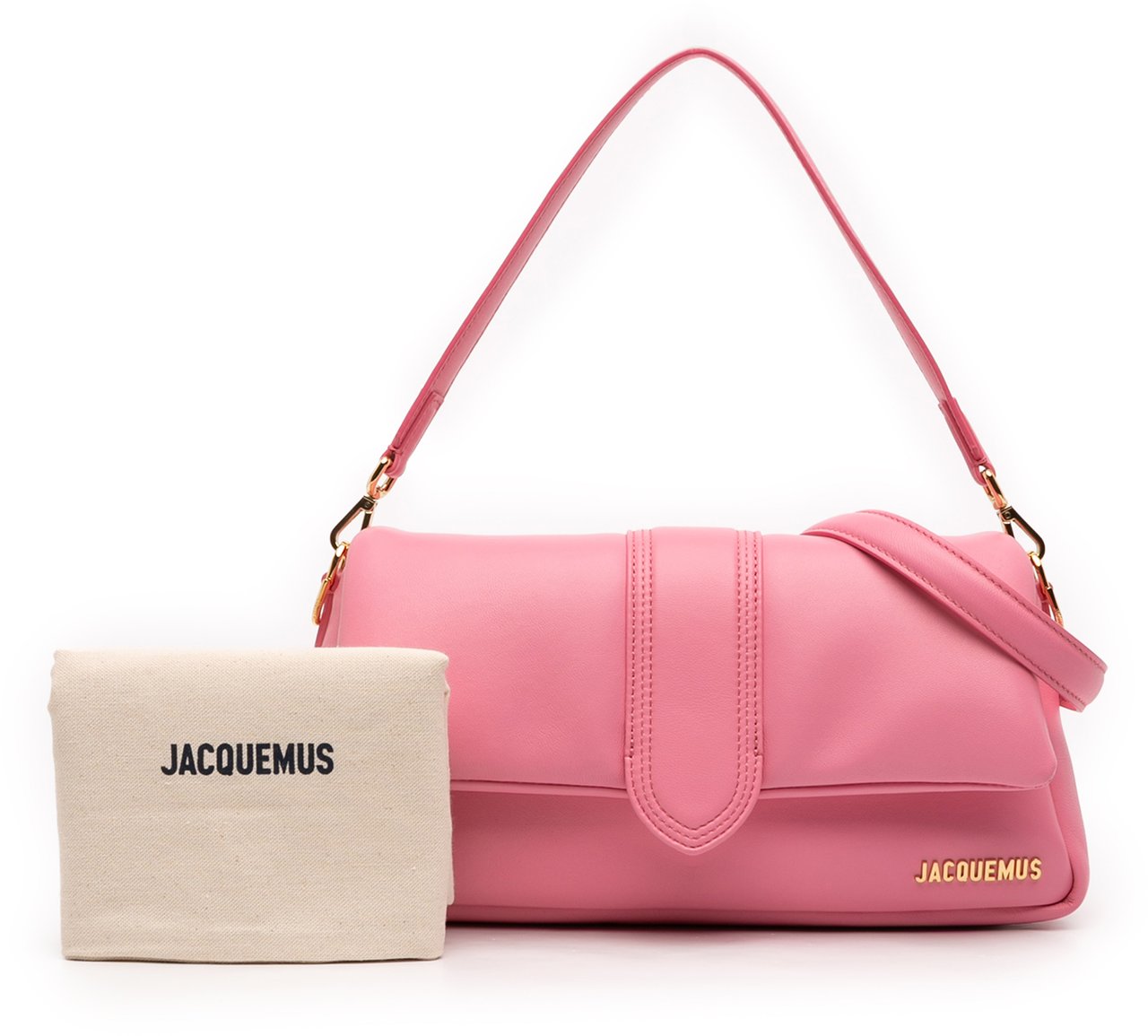 Jacquemus Padded Lambskin Le Bambimou Satchel Roze